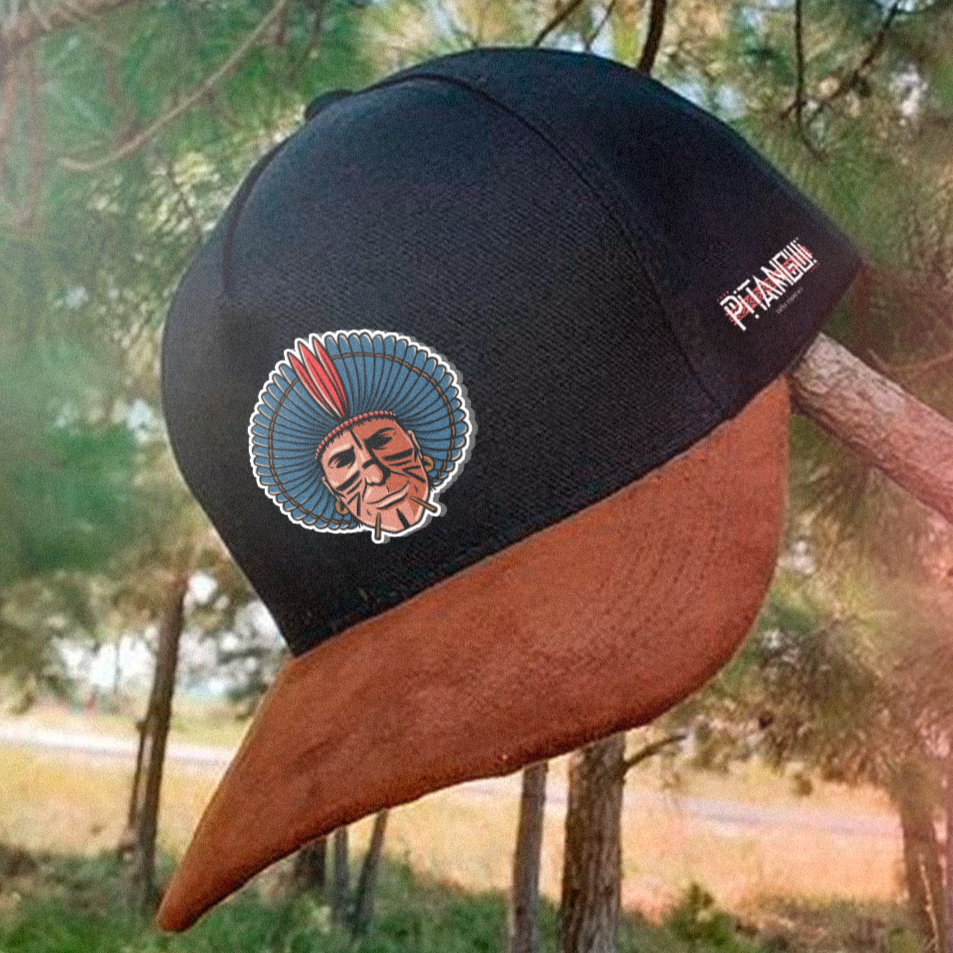 Boné Pitangui preto com camurça